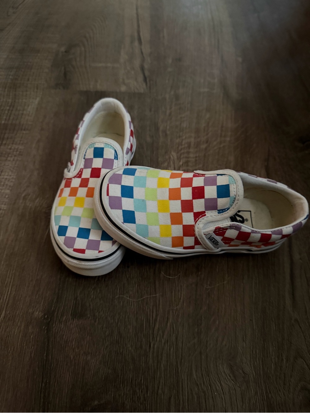 Vans Kids Multicolor Rainbow Checkerboard Slip-On Sneakers